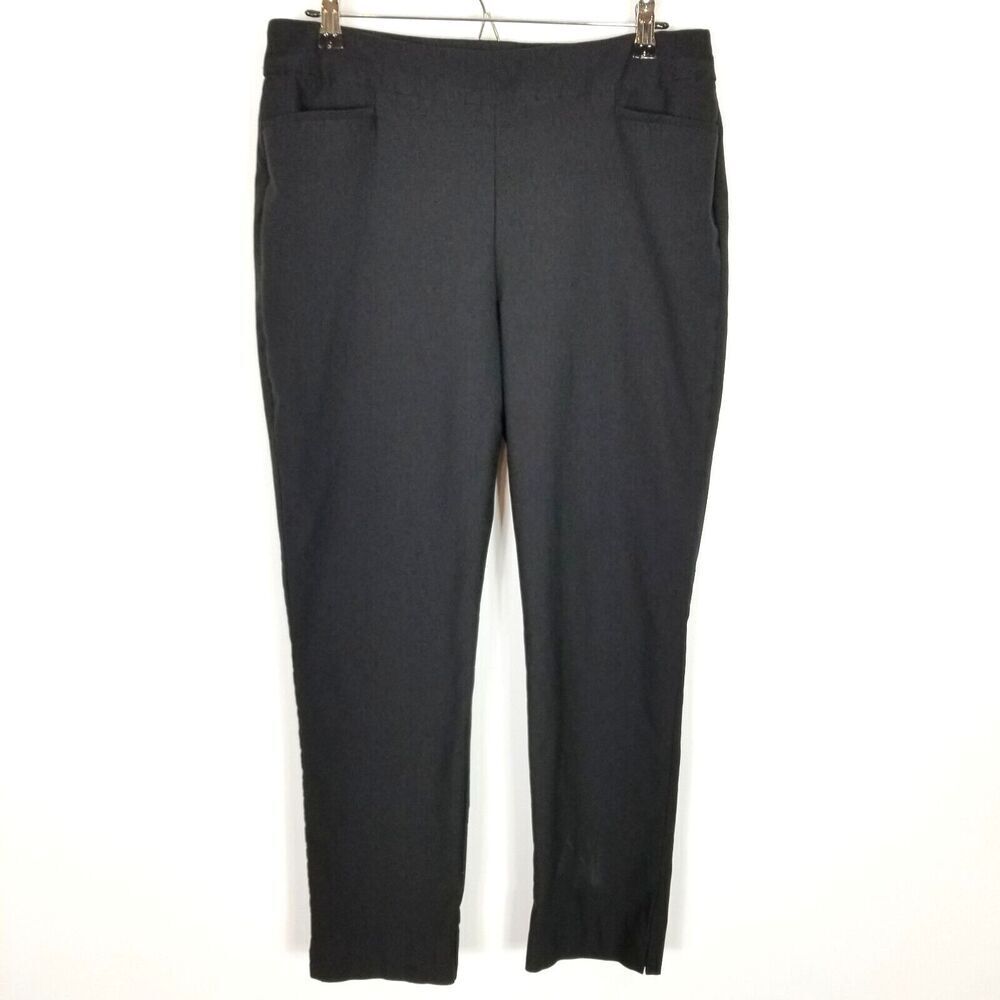 Chico's Women Stretch Pull On Ankle‎ Pants Sz 12 R Black Office Casual